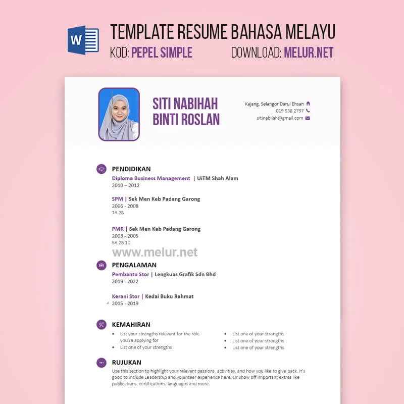 contoh template resume bahasa melayu